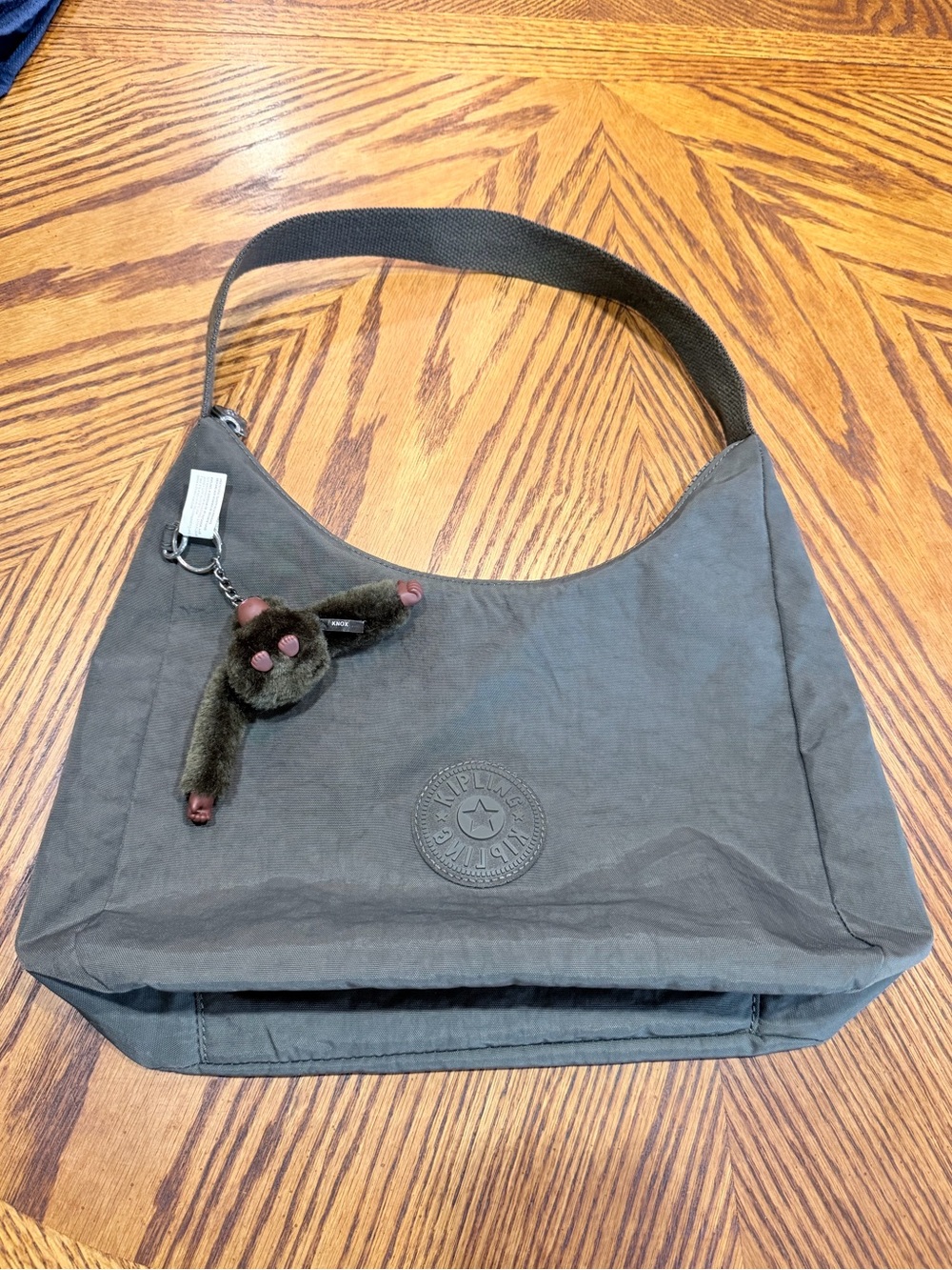 Kipling Field Green Isidora with Monkey Keychain